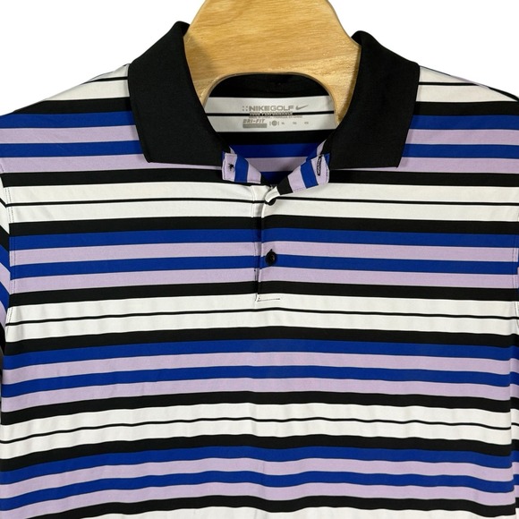 Nike Other - Nike Golf Tour Performance Dri Fit Men XL Striped Blue/Wht/Violent Polo Shirt
